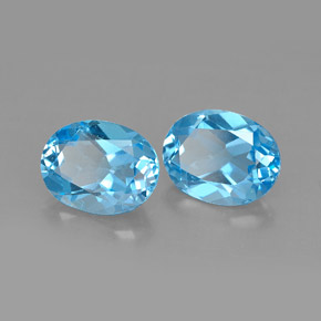 Pedras preciosas de topázio azul natural de  ct, corte oval, VVS-VS