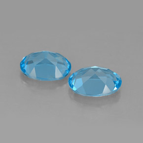 Pedras preciosas de topázio azul natural de  ct, corte oval, VVS-VS