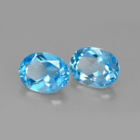Pedras preciosas de topázio azul natural de  ct, corte oval, VVS-VS