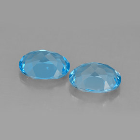 Pedras preciosas de topázio azul natural de  ct, corte oval, VVS-VS
