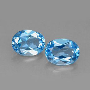 Pedras preciosas de topázio azul natural de  ct, corte oval, VVS-VS