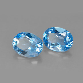 Pedras preciosas de topázio azul natural de  ct, corte oval, VVS-VS
