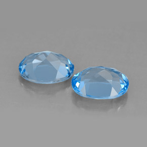 Pedras preciosas de topázio azul natural de  ct, corte oval, VVS-VS