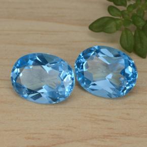 Pedras preciosas de topázio azul natural de 4,50 ct, corte oval, VVS-VS