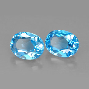 Pedras preciosas de topázio azul natural de  ct, corte oval, VVS-VS
