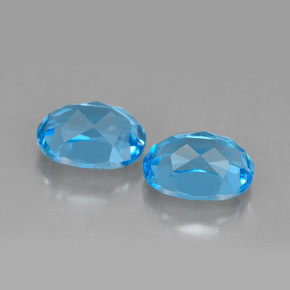 Pedras preciosas de topázio azul natural de  ct, corte oval, VVS-VS