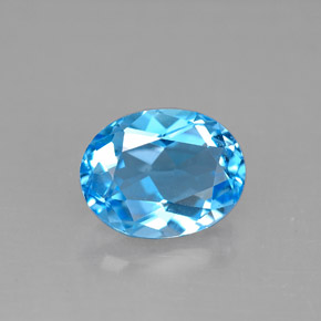 Topázio azul natural 2,37ct, corte oval, VS