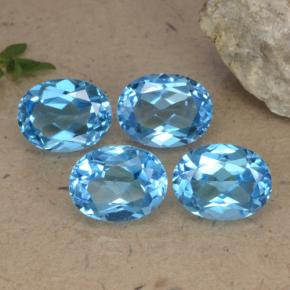 Pedras preciosas de topázio azul natural de 10,33 ct, corte oval, VVS-VS