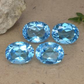 Pedras preciosas de topázio azul natural de 10,33 ct, corte oval, VVS-VS