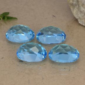 Pedras preciosas de topázio azul natural de 10,33 ct, corte oval, VVS-VS
