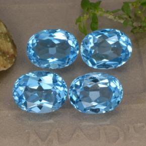 Pedras preciosas de topázio azul natural de 10,68 ct, corte oval, VVS-VS