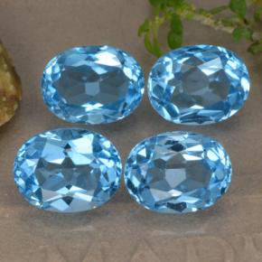 Pedras preciosas de topázio azul natural de 10,68 ct, corte oval, VVS-VS