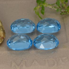 Pedras preciosas de topázio azul natural de 10,68 ct, corte oval, VVS-VS