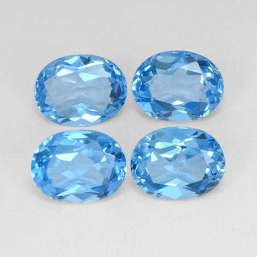 Pedras preciosas de topázio azul natural de 10,25 ct, corte oval, VVS-VS