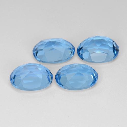 Pedras preciosas de topázio azul natural de 10,25 ct, corte oval, VVS-VS