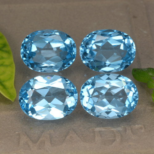 Pedras preciosas de topázio azul natural de 10,54 ct, corte oval, VVS-VS