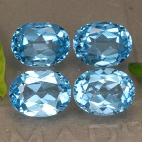 Pedras preciosas de topázio azul natural de 10,54 ct, corte oval, VVS-VS