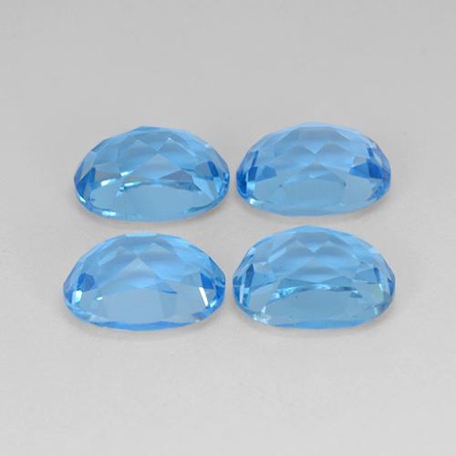 Pedras preciosas de topázio azul natural de 10,89 ct, corte oval, VVS-VS