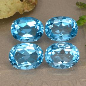 Pedras preciosas de topázio azul natural de 10,39 ct, corte oval, VVS-VS