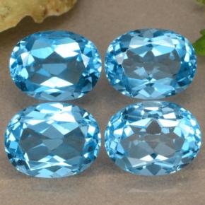 Pedras preciosas de topázio azul natural de 10,39 ct, corte oval, VVS-VS