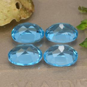 Pedras preciosas de topázio azul natural de 10,39 ct, corte oval, VVS-VS