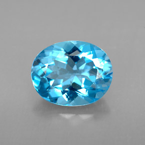 Topázio azul natural 3,01ct, corte oval, VS