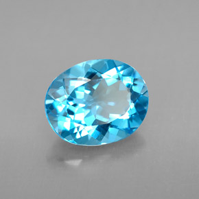 Topázio azul natural 3,01ct, corte oval, VS