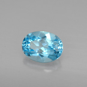Topázio azul natural 1,72ct, corte oval, VS