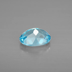 Topázio azul natural 1,50ct, corte oval, VVS-VS