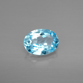 Topázio azul natural 1,39ct, corte oval, VVS-VS