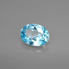 Topázio azul natural 1,39ct, corte oval, VVS-VS