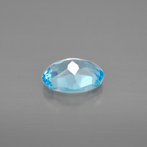 Topázio azul natural 1,39ct, corte oval, VVS-VS