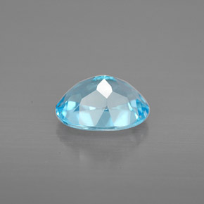 Topázio azul natural 1,54ct, corte oval, VVS-VS