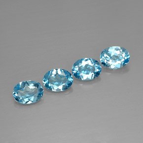 Pedras preciosas de topázio azul natural de  ct, corte oval, VVS-VS