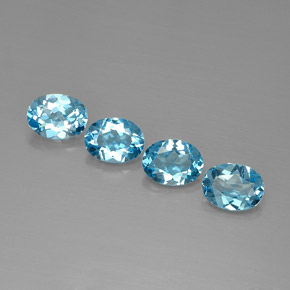 Pedras preciosas de topázio azul natural de  ct, corte oval, VVS-VS