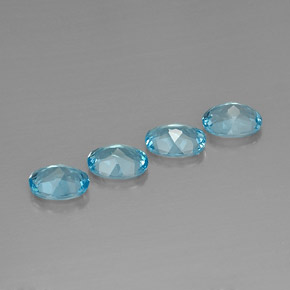 Pedras preciosas de topázio azul natural de  ct, corte oval, VVS-VS