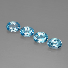 Pedras preciosas de topázio azul natural de  ct, corte oval, VVS-VS