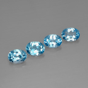 Pedras preciosas de topázio azul natural de  ct, corte oval, VVS-VS