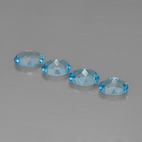 Pedras preciosas de topázio azul natural de  ct, corte oval, VVS-VS