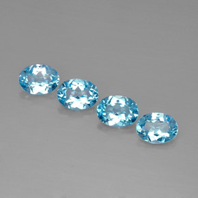 Pedras preciosas de topázio azul natural de  ct, corte oval, VVS-VS