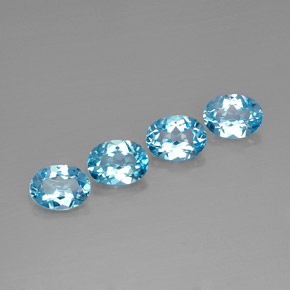 Pedras preciosas de topázio azul natural de  ct, corte oval, VVS-VS
