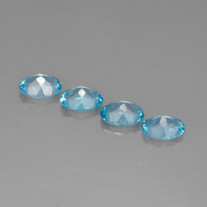 Pedras preciosas de topázio azul natural de  ct, corte oval, VVS-VS