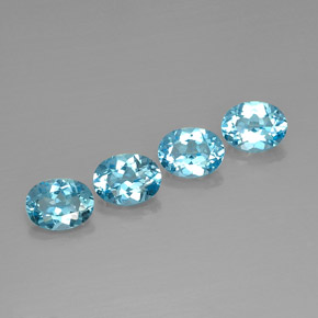 Pedras preciosas de topázio azul natural de  ct, corte oval, VVS-VS