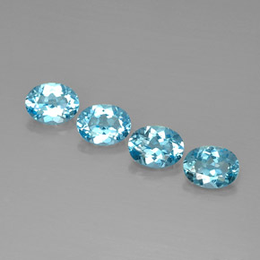 Pedras preciosas de topázio azul natural de  ct, corte oval, VVS-VS