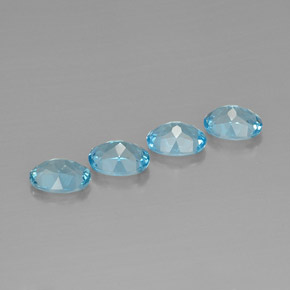 Pedras preciosas de topázio azul natural de  ct, corte oval, VVS-VS