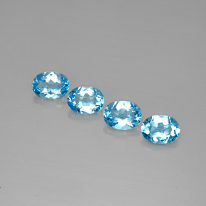 Pedras preciosas de topázio azul natural de  ct, corte oval, VVS-VS