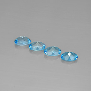 Pedras preciosas de topázio azul natural de  ct, corte oval, VVS-VS