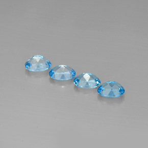 Pedras preciosas de topázio azul natural de  ct, corte oval, VVS-VS