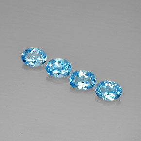 Pedras preciosas de topázio azul natural de  ct, corte oval, VVS-VS