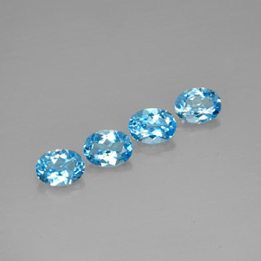 Pedras preciosas de topázio azul natural de  ct, corte oval, VVS-VS